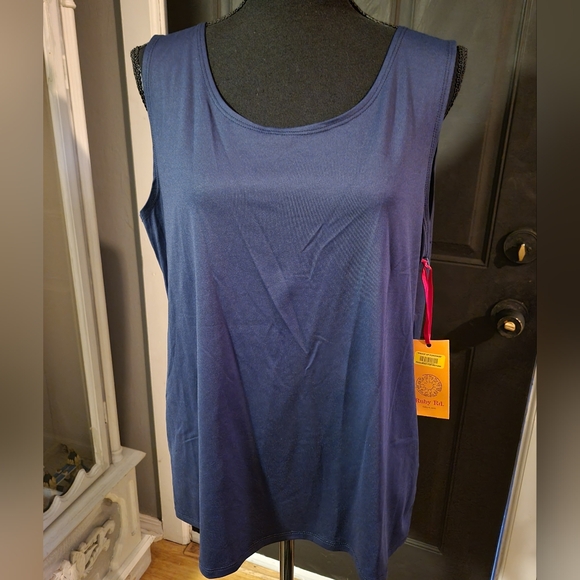 Ruby Rd. Navy Scoop Neck Tank - Picture 2 of 4